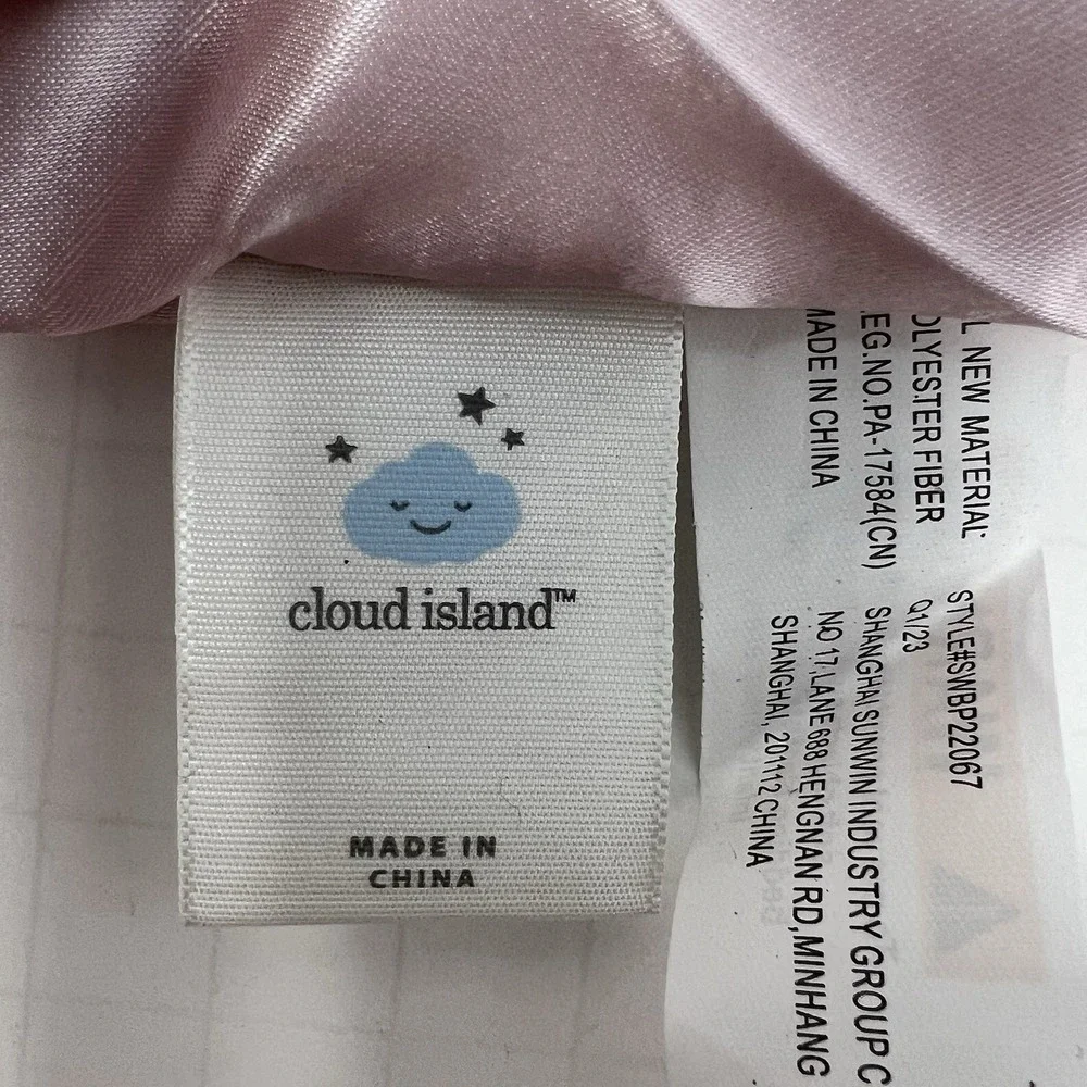 Cloud Island Unicorn Lovey 13 Inch White Pink Satin Trim Security Blanket